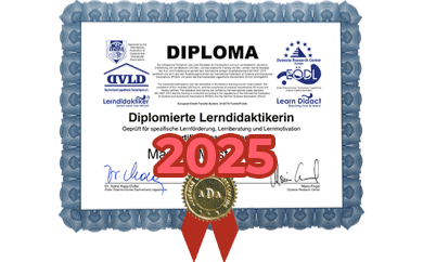 Diploma zum diplomierten Lerndidaktiker von Jana Nielebock von 2025